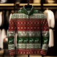 thumbnail image 4 of Suéter navideño con estampado 3D para hombre, chaqueta informal holgada, abrigo tipo cárdigan festivo, ropa de abrigo elegante, ropa de hombre feliz Navidad, 4 of 5