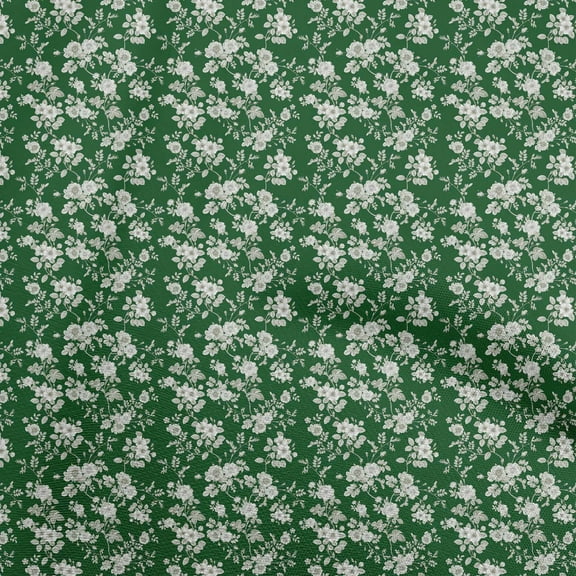 oneOone Cotton Cambric Dark Green Fabric Baroque Craft Projects Decor Fabric Printed By The Yard 42 Inch Wide
