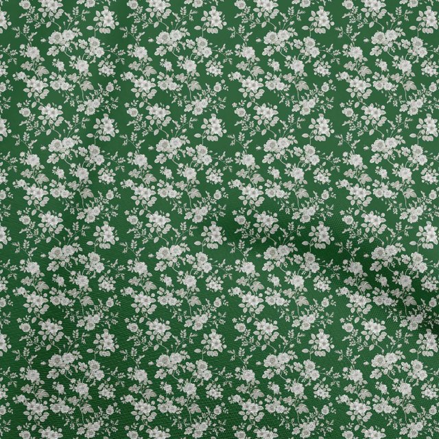 oneOone Silk Tabby Dark Green Fabric Baroque Craft Projects Decor Fabric Printed By The Yard 42 Inch Wide