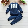 thumbnail image 2 of Spring and Autumn Boys' Baby Clothing Set Fashion Cotton Top+Pants Two-piece Boys' Newborn Children's 76 Denim Set., 2 of 5