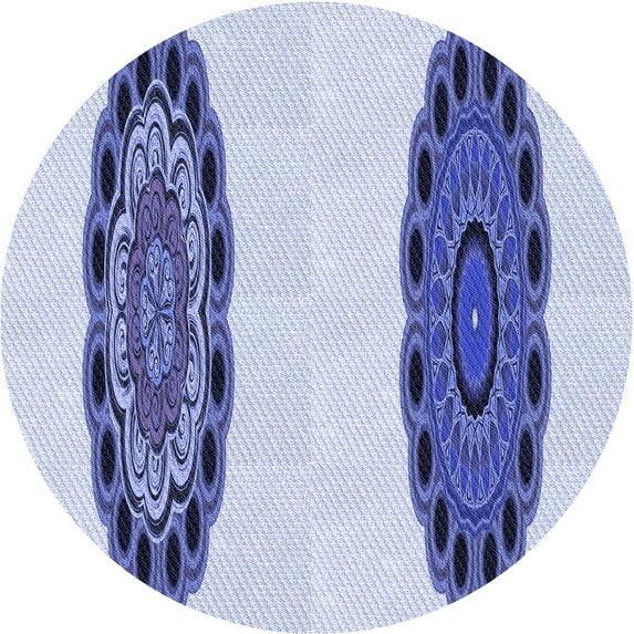 Ahgly Company Indoor Round Patterned Heavenly Blue Area Rugs, 6' Round