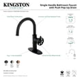 thumbnail image 7 of Kingston Brass KSD2236RX Belknap One-Handle Single-Hole Bathroom Faucet with Deck Plate and Push Pop-Up Drain, Matte Black/Polished Nickel, 7 of 7