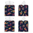 thumbnail image 2 of Lsque Colorful Birds Printed Tissue Box Cover Holder, Facial Paper Organizer Dispenser,Square with Bottom Belt, PVC Leather Decorative Organizer, 2 of 8