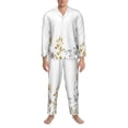 thumbnail image 3 of Pofeuu Watercolor Floral Print Men's Long Sleeve Pajama Set Pijamas Para Hombres Pijamas Para Hombres Mens Pajamas Set-Medium, 3 of 7