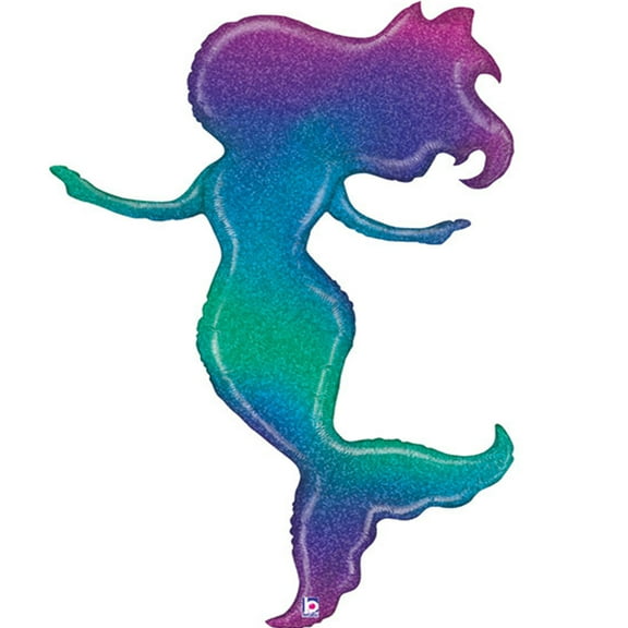 Glitter Mermaid Holographic Balloon 52"