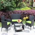 thumbnail image 6 of Patio Wicker Set with Green Cushions / Outdoor Entertaining / Easy Assembly Included, 6 of 7