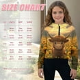 thumbnail image 7 of Xoenoiee Highland Cattle Sunflower Print Sweatshirt for Girls Kids Half Zip Quarter Zipper Pullover Hoodies Tops Long Sleeve Jacket Fall Outfits, 13-14 Years, 7 of 7