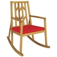 thumbnail image 1 of Gymax Outdoor Acacia Wood Rocking Chair Wooden Patio Rocker w/ Red Cushion, 1 of 7