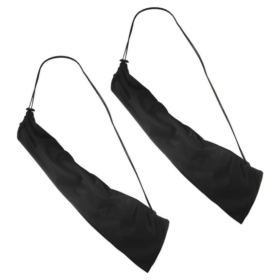 Uxcell Velvet Lining Drawstring Soft Badminton Racquet Racket Cover Bag, Black 2 Pack