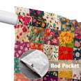 thumbnail image 2 of Spring Floral Kitchen Window Curtains, Swag Curtains Valance for Bedroom Living Room Bathroom, Vintage Plaid Summer Botanical Colorful Rod Pocket Window Curtain Block Drapes 2 Panels 36"x36", 2 of 9