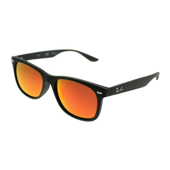 Ray-Ban Junior Kids' RJ9052SF New Wayfarer Asian Fit Sunglasses, Matte Black/Red Multilayer, 50 mm
