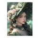 thumbnail image 1 of Pintura de diamantes 5D Diy, mosaico de diamantes cuadrado completo, sombrero rosa, flores, chica hermosa, regalo de bordado, artesanía, A545, nuevo, 2023, 1 of 4