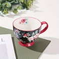 thumbnail image 3 of Colorful, large-capacity, hand-painted floral ceramic mug | Reusable coffee cup with handle, also suitable as a bowl for breakfast milk and yogurt.  An ideal gift for family and a must-have accessory, 3 of 15