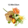 thumbnail image 3 of Ramo De Rosas Artificiales De Seda, Flores Artificiales Realistas, Centro De Mesa Para Decoración Del Hogar, Ideal Para Mesa De Comedor O Sala De Estar, Color Naranja, 3 of 7