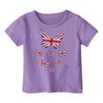 thumbnail image 3 of TAIAOJING T-Shirts Polyvalents Garçon Fille Imprimé Papillon Manches Courtes Col Rond T-Shirts Drapeau Élégant Coupe Décontractée Léger Usage Quotidien, 3 of 3