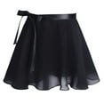 thumbnail image 6 of Venjoe Kids Big Girls Cotton Wide Camisole Ballet Dance Dress Gymnastics Leotard with Wrap Skirt Black XL, 6 of 7