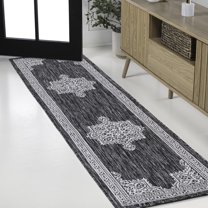 JONATHAN Y SANTA MONICA 2 x 8 Runner Rug, Arden Vintage Medallion - Dark Gray/Cream, SMB300A-28