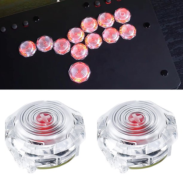 Botones La Hebilla Cristal Mini Botón Perfil Duradero para Hitbox Arcade Stick