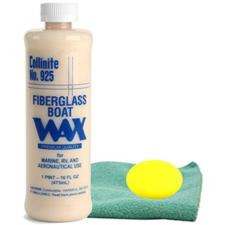 Fiberglass Boat Cloth Collinite 925 Fiberglass Boat Wax (16 oz.) Bundled with Microfiber Cloth & Foam Pad (3 Items) ()