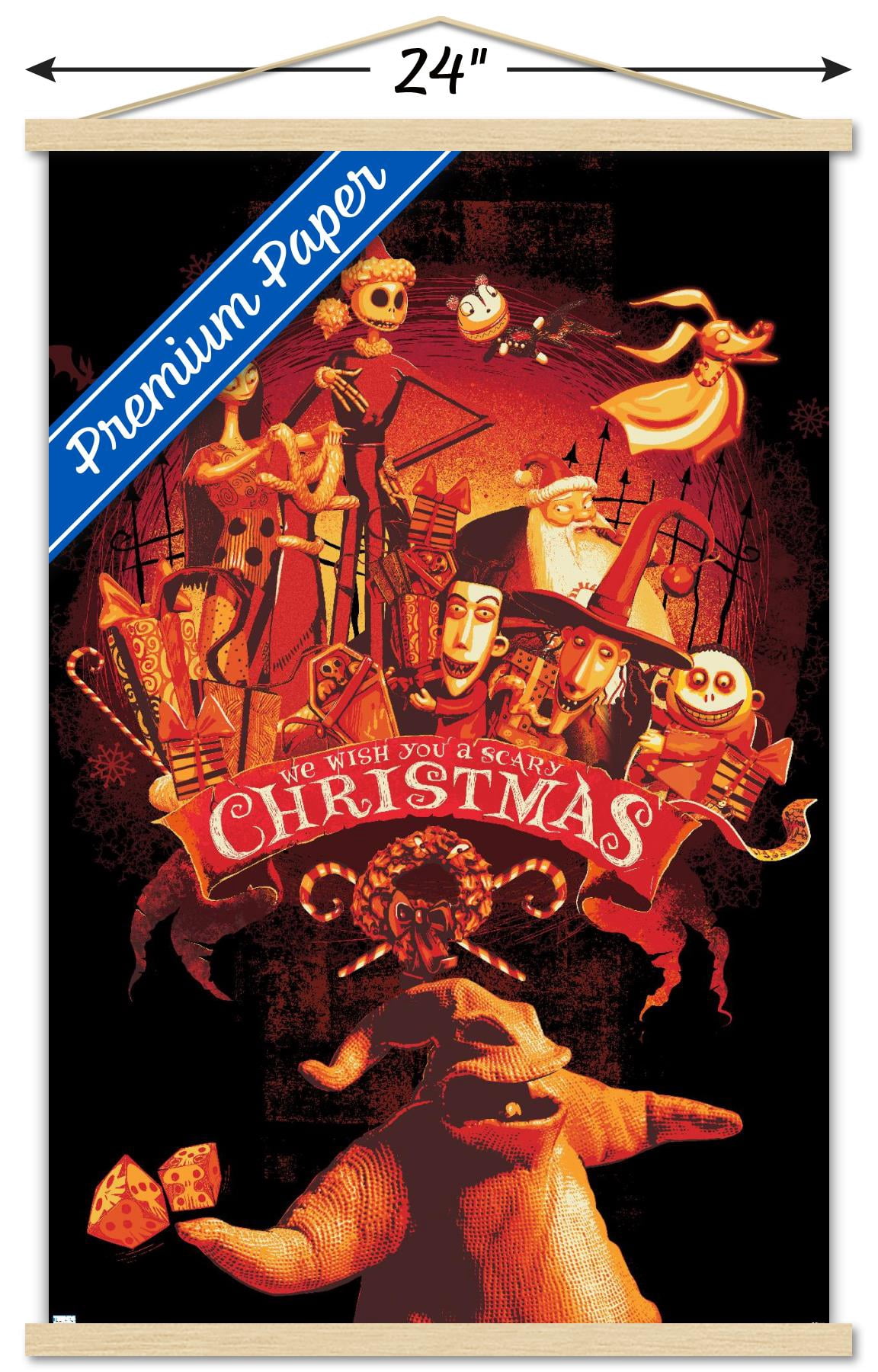 Disney Tim Burton's The Nightmare Before Christmas - Red Group Wall Poster with Magnetic Frame, 22.375" x 34"