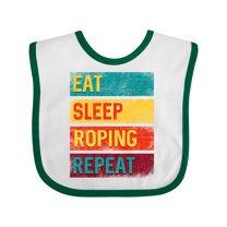 Inktastic Calf Roping Rodeo Eat Sleep Roping Repeat Boys or Girls Baby Bib