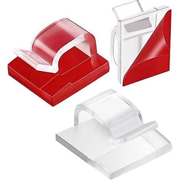 100 piezas de clips para cables, clips para luces exteriores, organizador de cables, clips de alambre autoadhesivos, miniganchos, soporte para gestión de cables para coche, oficina, hogar, hadas L