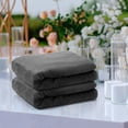 thumbnail image 2 of 12 Pcs Flannel Fleece Throw Blanket Bulk 50 x 60 Inch Soft Fleece Blanket Warm Throw Blanket Coral Blankets for Couch Sofa Home Wedding Gifts Season (Dark Gray), 2 of 12
