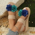 thumbnail image 4 of Sandales à Plateforme de Plage pour Femmes 2025 Boho Vacances à Lanières Compensées Chaussures d'Été, 4 of 7