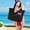 Black, variant on Utility Tote Bag Sandproof Beach Bag With Zipper,Waterproof Sandproof Women Large Travel Shoulder Handbag Pool Bag Foldable Bottom Pad