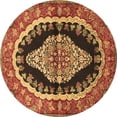 thumbnail image 1 of Ahgly Company Indoor Round Medallion Brown Traditional Area Rugs, 8' Round, 1 of 4