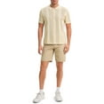 thumbnail image 2 of CAMISA DE PÓLO DE MALLA PARA HOMBRE INSPIRADA EN CHIC, CON BOTONES, DE MANGA CORTA, LIGERA Y CASUAL, TAMAÑO XL, COLOR CAQUI, 2 of 6