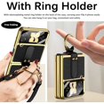 thumbnail image 2 of Miimall Compatible Samsung Z Flip 4 Case, Galaxy Z Flip 4 Case with Ring Lanyard Strap, Luxury PU Leather Plated Frame, 2 of 5