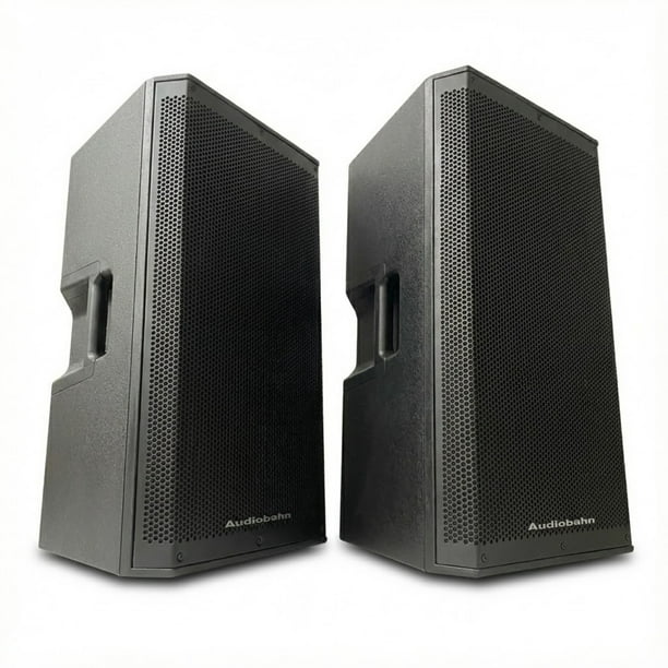 Kit 2 Bafles Amplificados Audiobahn ELECTRO15 15 Pulgadas 600W RMS Bluetooth TWS y DSP
