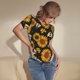 thumbnail image 3 of Balery Sunflowers And Bww Body de cuello redondo de manga corta para mujer Tops de manga corta Tops básicos-XX-Large, 3 of 7