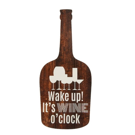 6" x 14" Wake Up! It’s Wine O’Clock Sign Wall Decoration