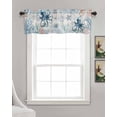 thumbnail image 3 of Coastal Octopus Kitchen Valances for Windows Farmhouse Linen Window Valance Curtain for Living Room Window Treatment Ocean Nautical Conch Coral Fish Shells Valance Rod Pocket Topper, 42 x 18 Inch, 3 of 6