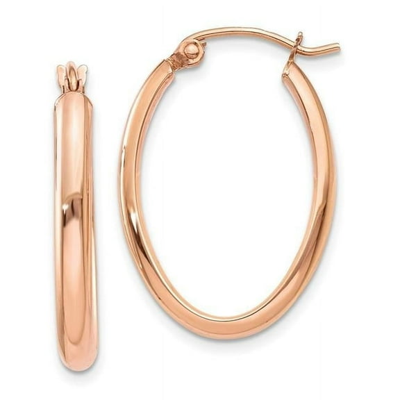 Primal Gold 14 Karat Rose Gold Half-Round Oval Hoop Earrings