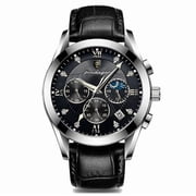 POEDAGAR Men Watches New Fashion Leather Waterproof Luminous Luxury Mens Quartz Wristwatch