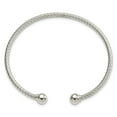 thumbnail image 3 of Auriga 925 Sterling Silver Twisted W/1 Thread Ball Cuff Bangle 7.75inch for Women, 3 of 6