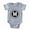 Heather Gray, variant on - Monogram Medallion M - Cute Infant Baby Football Bodysuit