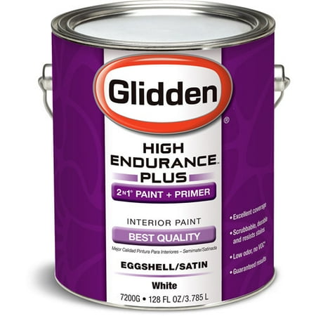 Glidden High Endurance Plus Interior Eggshell/Satin, White, 1 Gallon