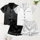 thumbnail image 2 of Conjunto de pijama de 2 piezas: tirantes de encaje y pantalones cortos - Poliéster - Talla grande - M-XXXXXL, 2 of 4