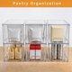 thumbnail image 4 of Paquete de 2 cajones grandes apilables de almacenamiento de cocina, contenedores organizadores de alimentos transparentes con asas, se monta fácilmente para baño, cocina, despensa, clóset, 4 of 4