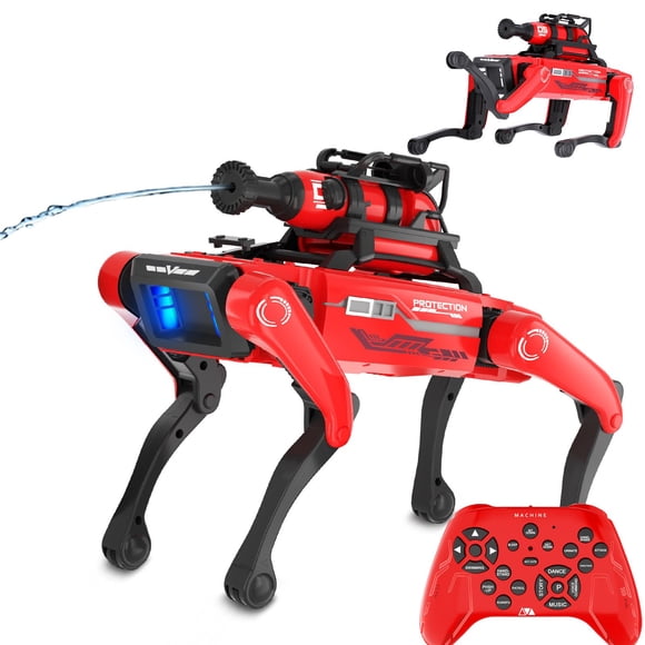 SkylineExtend Robot Dog for Kids, Interactive STEM Pet with 20+ Actions, Fireman Version, Voice Command, 25m Range, Ideal Gift for Kids Age 6+