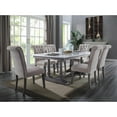 thumbnail image 3 of ACME Yabeina Rectangular Marble Top Trestle Dining Table in White and Gray Oak, 3 of 5