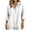 White-02, variant on Women's Hooded Half-Button-Down Top with 3/4 Sleeves Casual Drawstring Hood Blouse and Rounded Hem Shirts