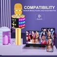 thumbnail image 3 of Micrófono de karaoke BONAOK Bluetooth inalámbrico Q78 con LED dorado, 3 of 8