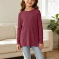 thumbnail image 5 of YUANxueke Girls Ribbed Knit Tunic Tops with Side Pockets Crewneck Long Sleeve Side Split Hem Casual Tops for 5-15 Years, 5 of 6