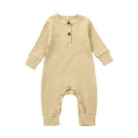

Newborn Baby Girl Boy Onesie Footies Pajamas Knitted Romper Jumpsuit Fall Winter Solid Outfits Clothes