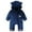 Navy, variant on Newborn Baby Bear Outfit with Fold-Over Mittens and Footies Girls Boys Winter Fleece Clothes Thick Hooded Romper Snowsuit
